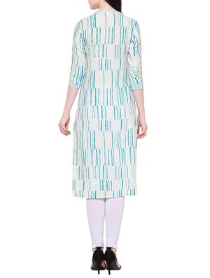 white cotton straight kurta - 15275004 - Standard Image - 3
