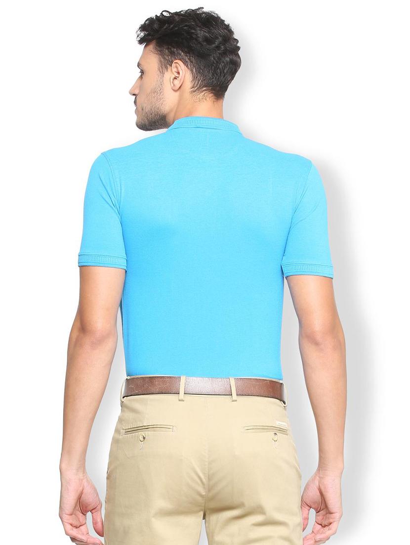 aqua blue cotton pocket t-shirt - 15277160 - Zoom Image - 3