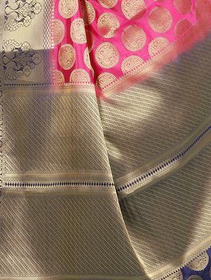 pink cotton silk banarasi saree with blouse - 15278394 - Standard Image - 3