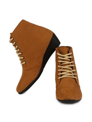 tan pu ankle boots - 15279782 - Standard Image - 3