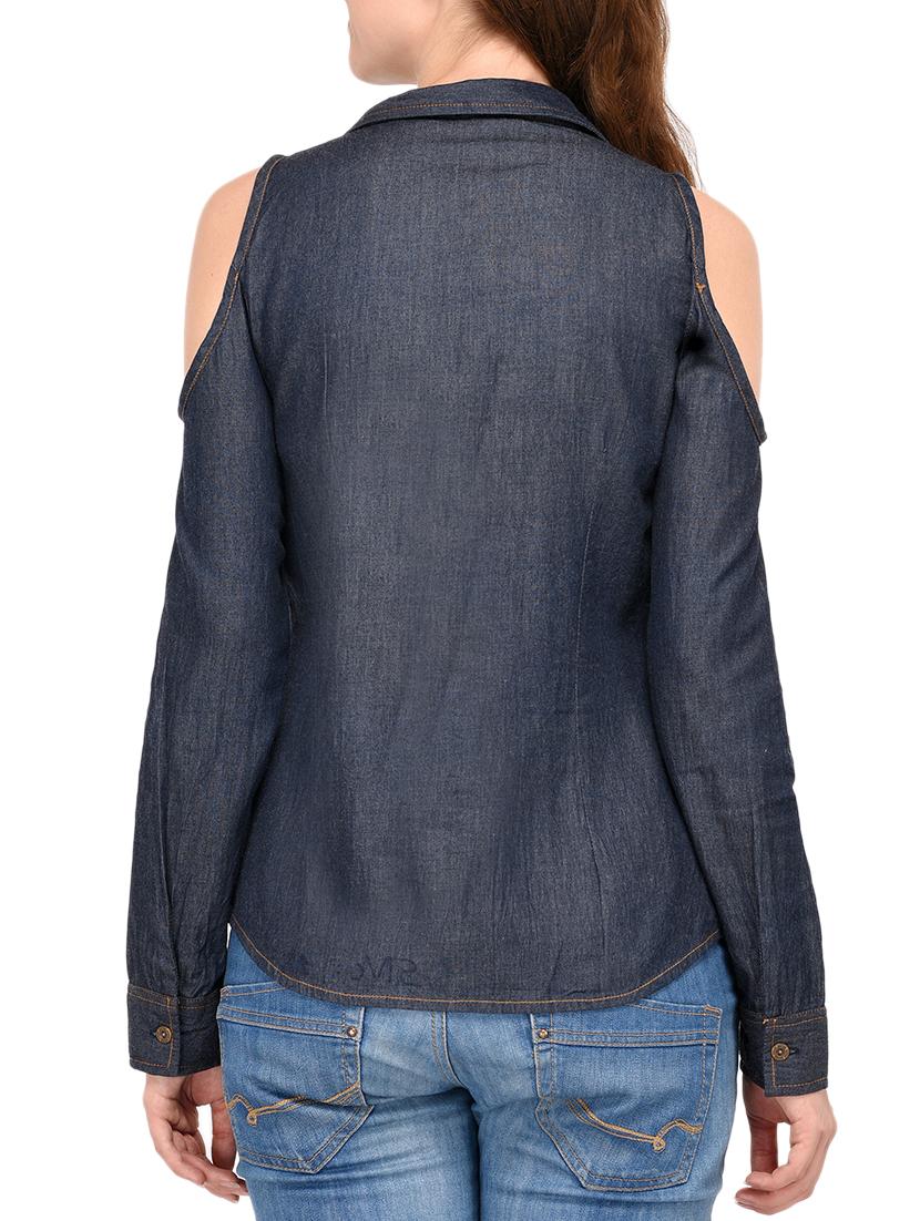 cold shoulder denim shirt - 15282370 - Zoom Image - 3
