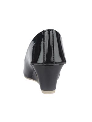 black faux leather slip on formal shoes - 15282751 - Standard Image - 3