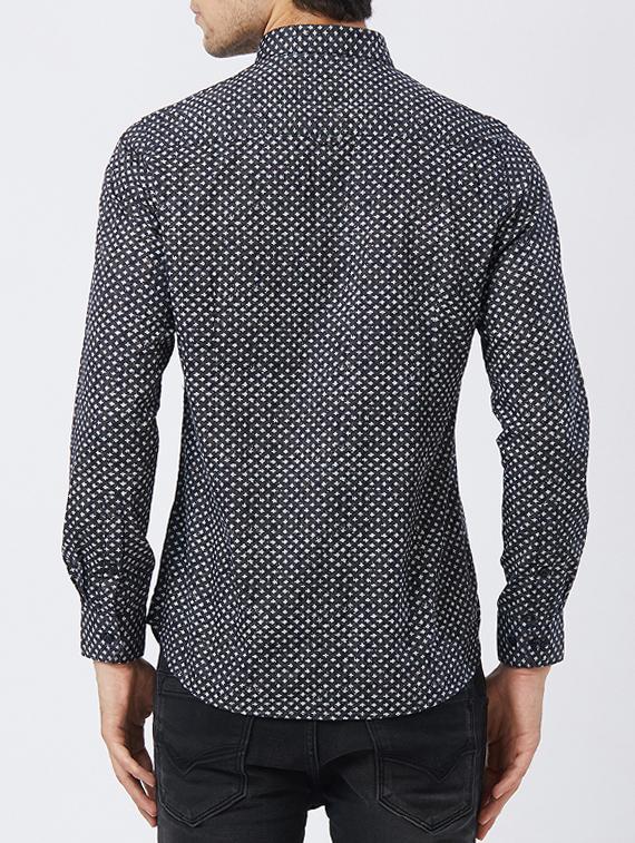 black cotton casual shirt - 15283120 - Zoom Image - 3