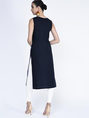 Indigo straight kurta - 15283710 - Standard Image - 3