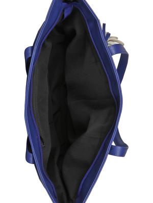 blue colored leatherette (pu) regular tote - 15283912 - Standard Image - 3