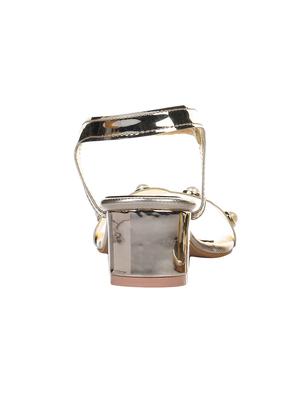 gold faux leather back strap sandals - 15285486 - Standard Image - 3