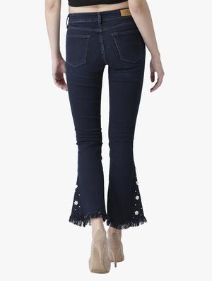 Embellished frayed boot-cut jeans - 15286084 - Standard Image - 3
