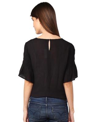 smocked sleeve embroidered top - 15286277 - Standard Image - 3