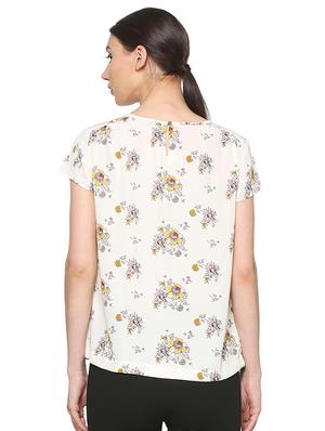 floral key hole neck top - 15286288 - Standard Image - 3