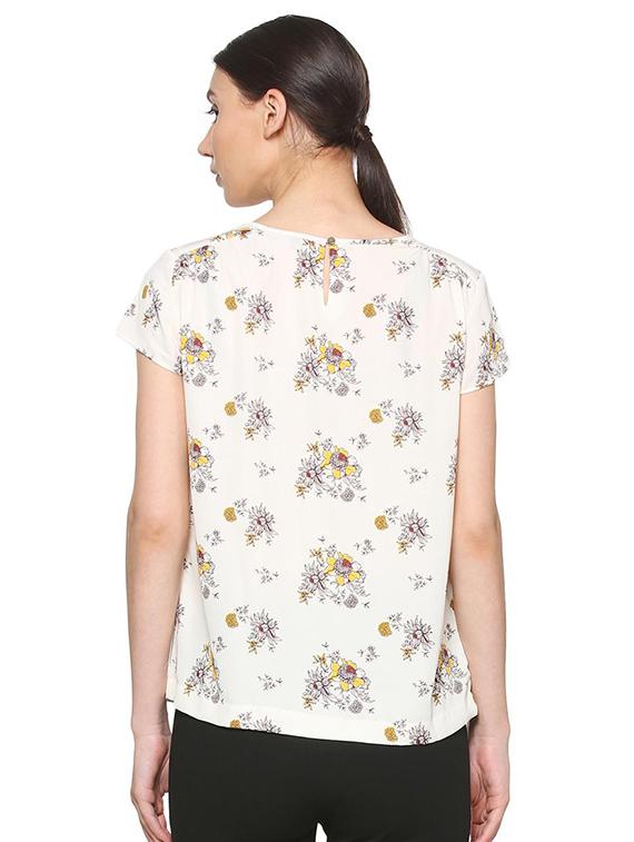 floral key hole neck top - 15286288 - Zoom Image - 3