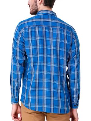 blue cotton casual shirt - 15286646 - Standard Image - 3