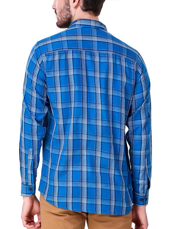 blue cotton casual shirt - 15286646 - Zoom Image - 3