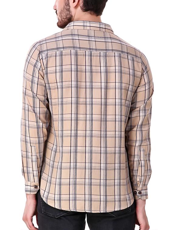 beige cotton casual shirt - 15286648 - Zoom Image - 3