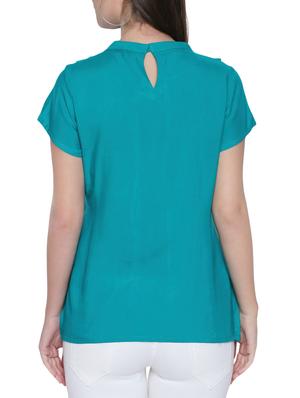 blue solid viscose ruffle top - 15287060 - Standard Image - 3