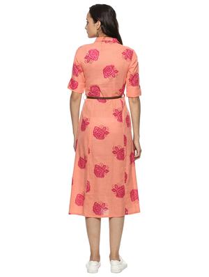 pink cotton aline kurta - 15288335 - Standard Image - 3