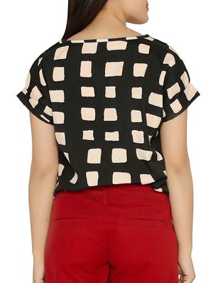 dolman sleeve checkered top - 15288439 - Standard Image - 3