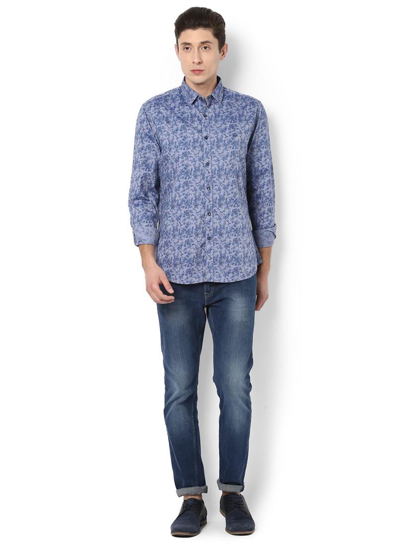 blue cotton casual shirt - 15289128 - Zoom Image - 3