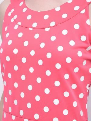 pink polka doted cotton a-line dress - 15289728 - Standard Image - 6