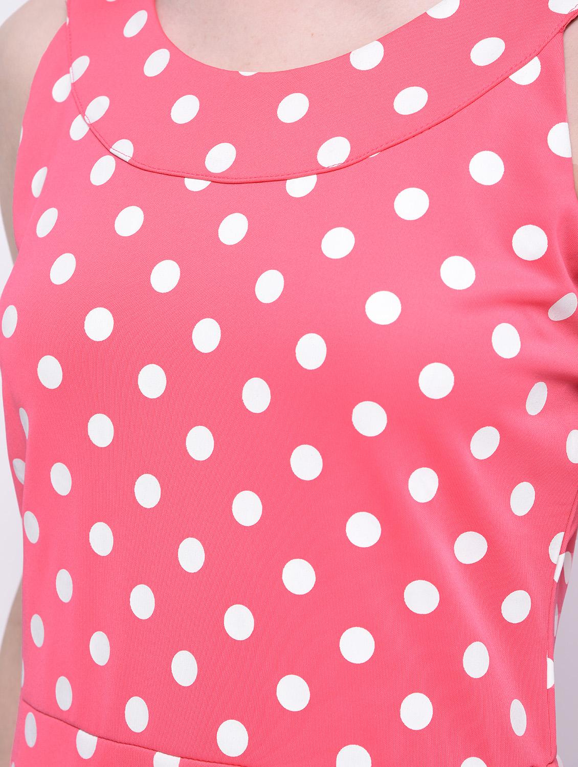 pink polka doted cotton a-line dress - 15289728 - Zoom Image - 6