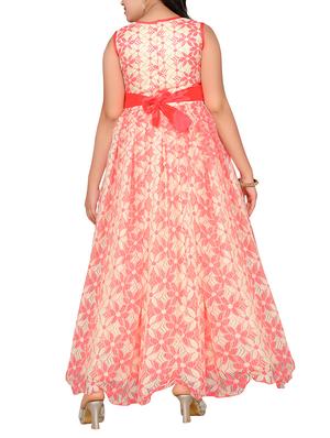 orange net party gown - 15290433 - Standard Image - 3