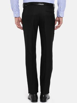black viscose flat front formal trouser - 15290541 - Standard Image - 3