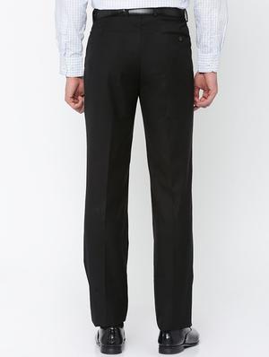 black 100% viscose flat front trousers formal - 15290546 - Standard Image - 3