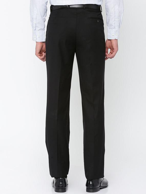 black 100% viscose flat front trousers formal - 15290546 - Zoom Image - 3
