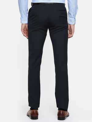 blue viscose flat front formal trouser - 15290564 - Standard Image - 3