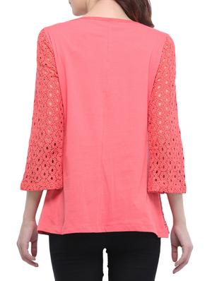 red cotton crochet top - 15290887 - Standard Image - 3