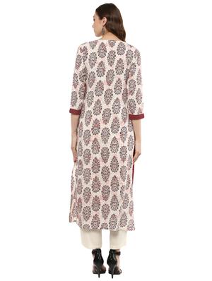 straight printed kurta - 15290913 - Standard Image - 3