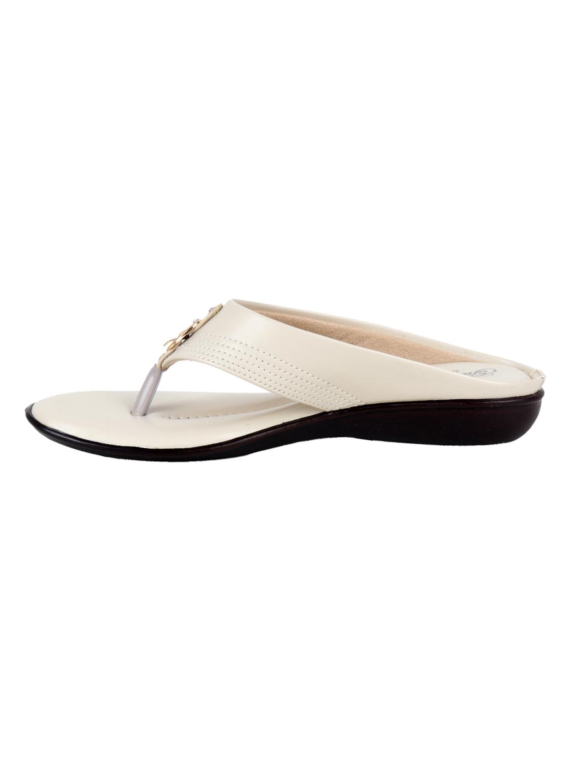 white faux leather flip flops - 15291217 - Zoom Image - 3