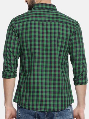 green cotton casual shirt - 15291920 - Standard Image - 3