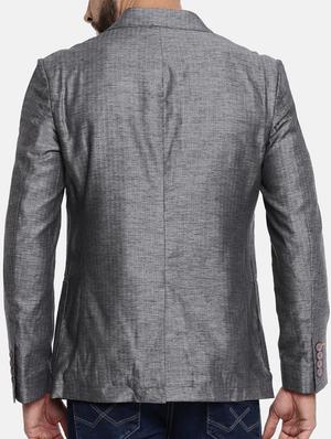 grey cotton single breasted blazer - 15291954 - Standard Image - 3