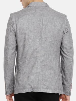 grey cotton single breasted blazer - 15291955 - Standard Image - 3