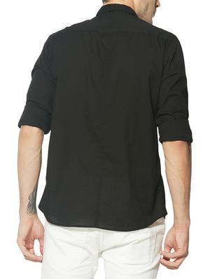 black cotton casual shirt - 15292671 - Standard Image - 3
