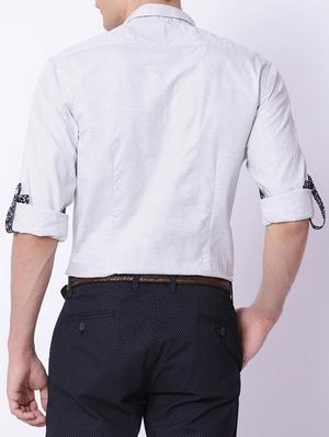 grey cotton casual shirt - 15292681 - Standard Image - 3