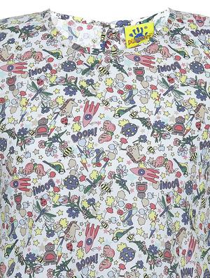 bell sleeved quirky print top - 15293419 - Standard Image - 3