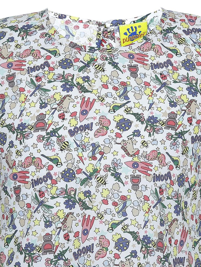 bell sleeved quirky print top - 15293419 - Zoom Image - 3