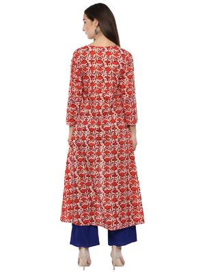brown rayon kurta palazzo set - 15294124 - Standard Image - 3