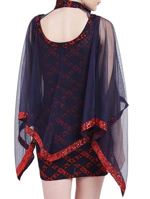 cape sleeved sheath dress - 15296198 - Standard Image - 3