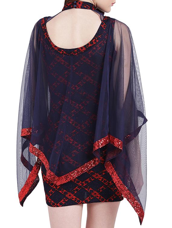 cape sleeved sheath dress - 15296198 - Zoom Image - 3