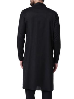 black rayon long kurta - 15296442 - Standard Image - 3