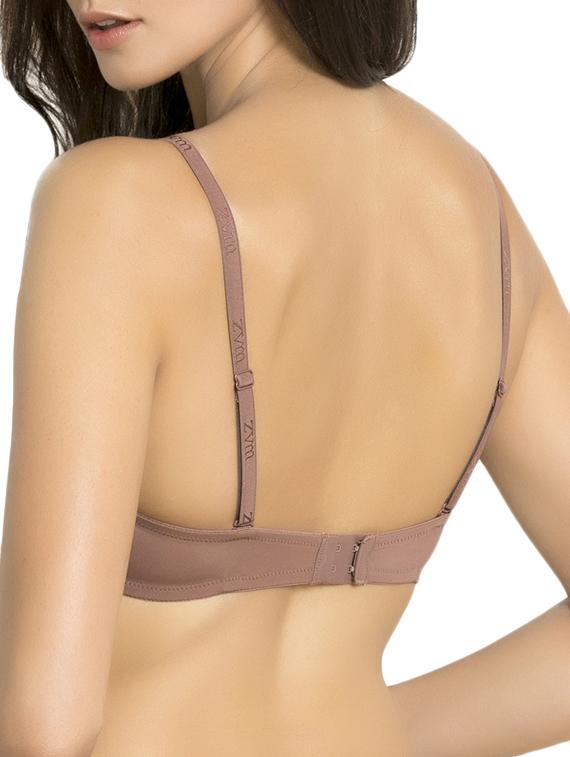 beige solid nylon push up bra - 15297258 - Zoom Image - 3