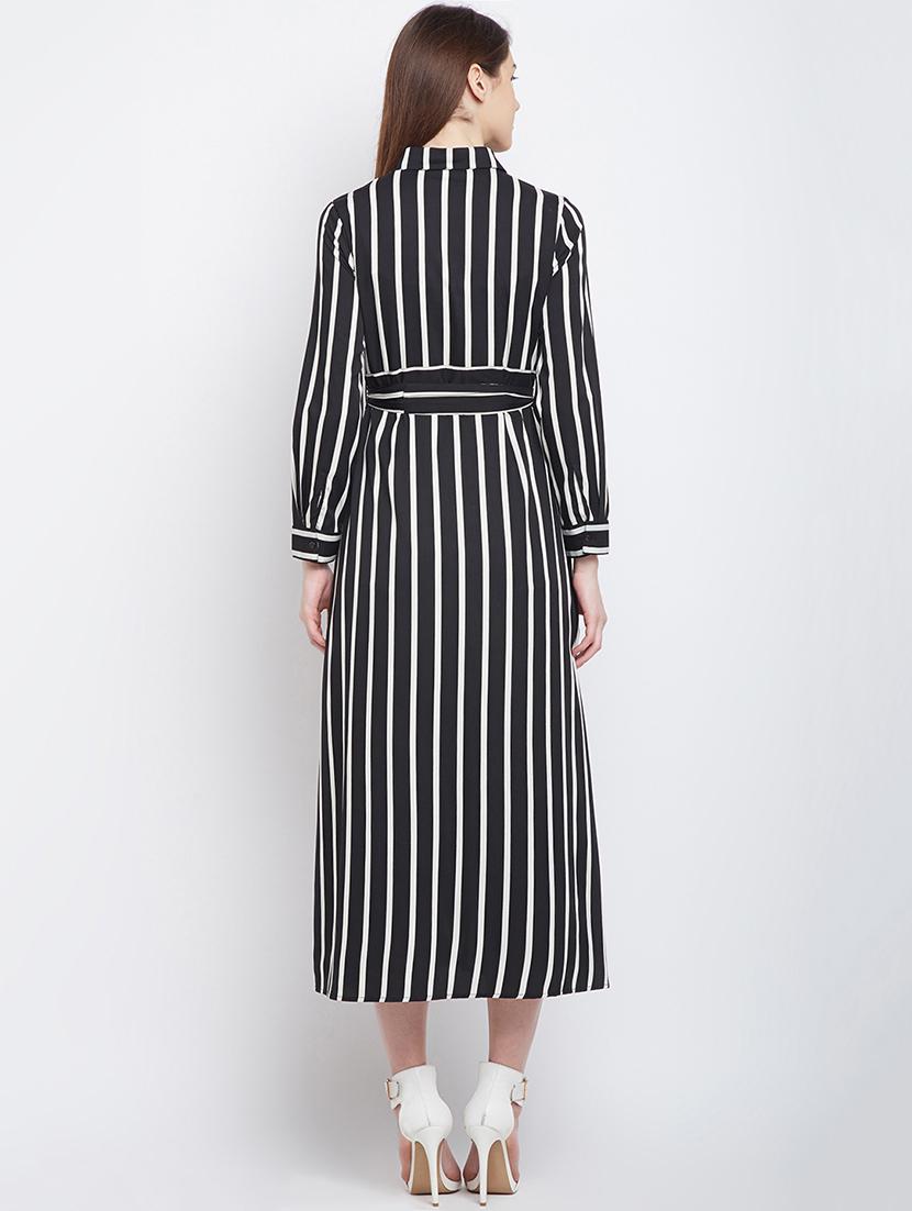 black striped belted shirt dress - 15300348 - Zoom Image - 3
