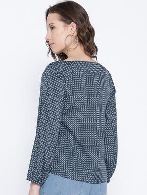navy blue floral top - 15300791 - Standard Image - 3