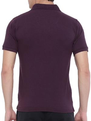 purple cotton blend collared t-shirt - 15301016 - Standard Image - 3
