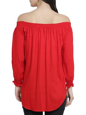 off shoulder elasticated neck tunic - 15301069 - Standard Image - 3