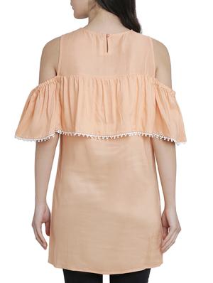 cold shoulder ruffle detail tunic - 15301125 - Standard Image - 3