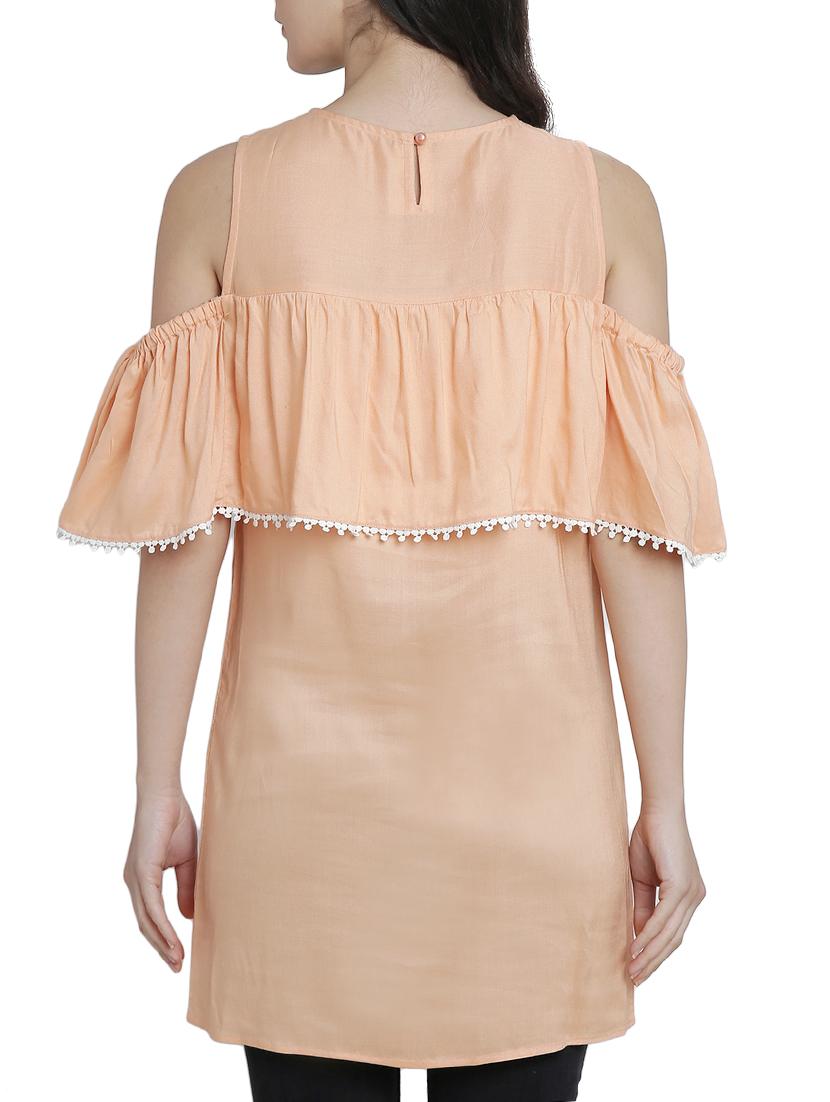 cold shoulder ruffle detail tunic - 15301125 - Zoom Image - 3
