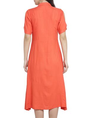 Fit & flare slit sleeve midi dress - 15301130 - Standard Image - 3
